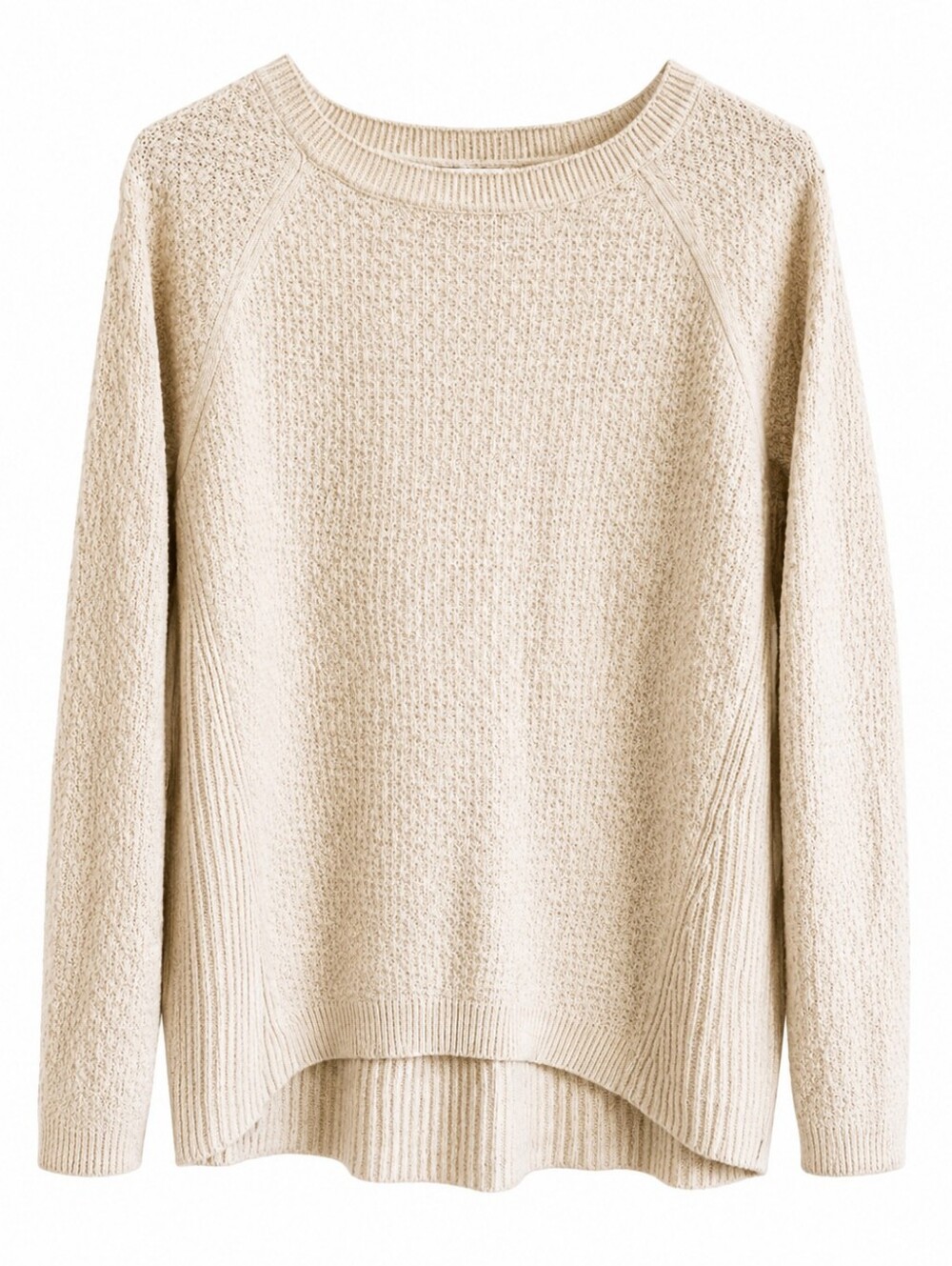 LOFT Women's Sweater Cream Textured Knit Fabric Cozy Size S Excellent Cond